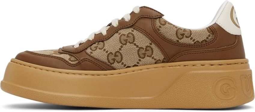Gucci Beige  Brown GG Sneakers - Picture 4