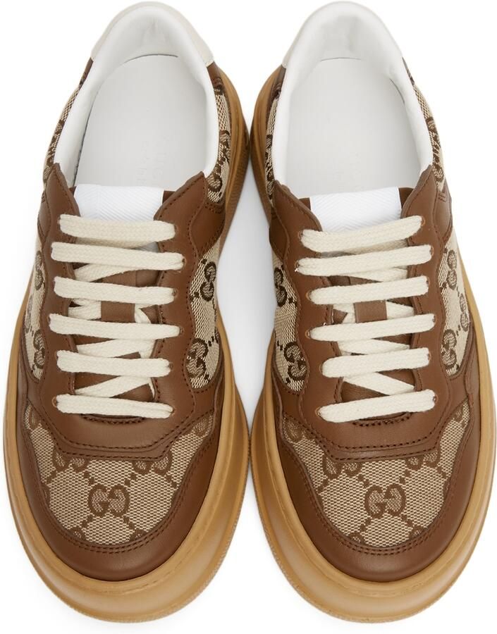 Gucci Beige  Brown GG Sneakers