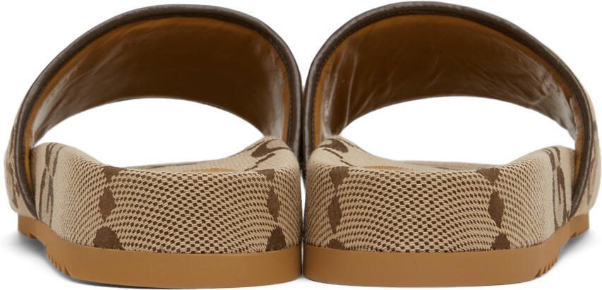 Gucci Beige  Brown Maxi GG Slide Sandals - Picture 2