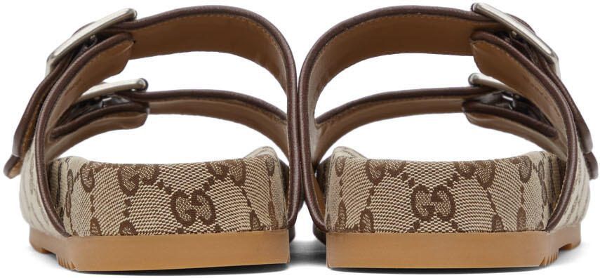 Gucci Beige Canvas GG Sandals - Picture 2