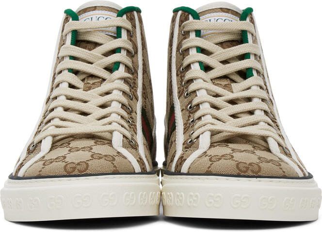 Gucci Beige ' Tennis 1977' High-Top Sneakers - Picture 3