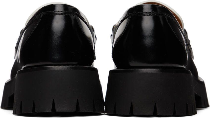 Gucci Black  White Hardware Loafers
