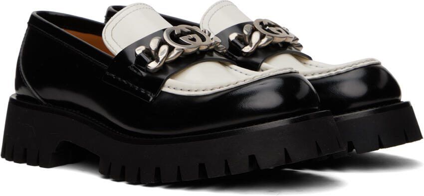 Gucci Black  White Hardware Loafers - Picture 2