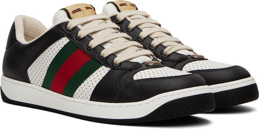 Gucci Black  White Screener Sneakers - Picture 2