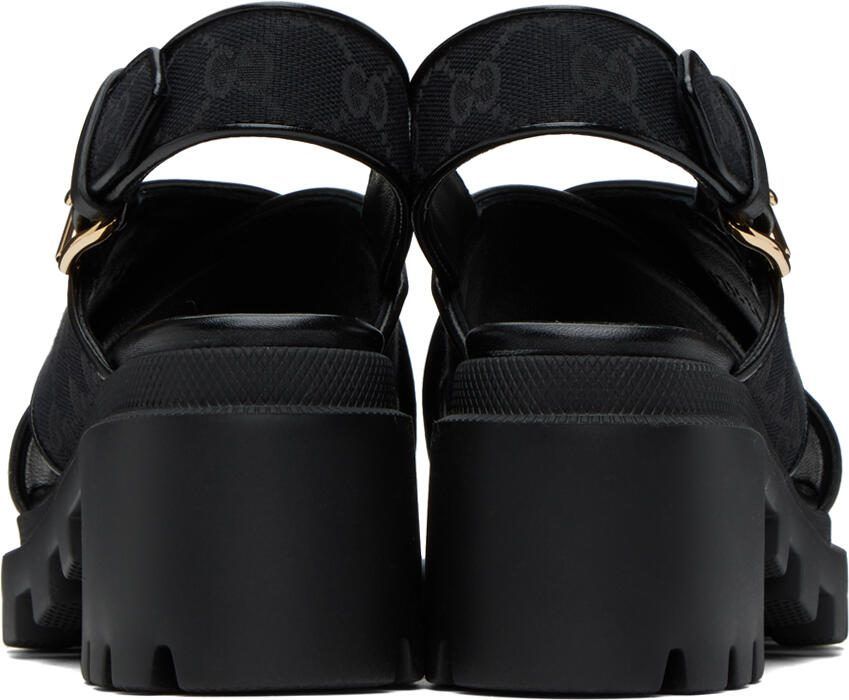 Gucci Black GG Lug Sandals