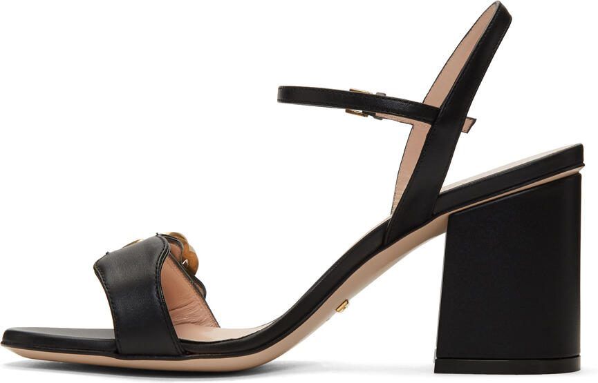Gucci Black GG Marmont Heeled Sandals - Picture 2
