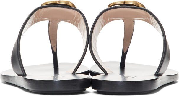 Gucci Black GG Marmont Sandals - Picture 4