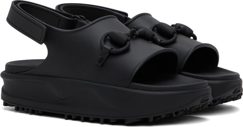Gucci Black Horsebit Sandals - Picture 2