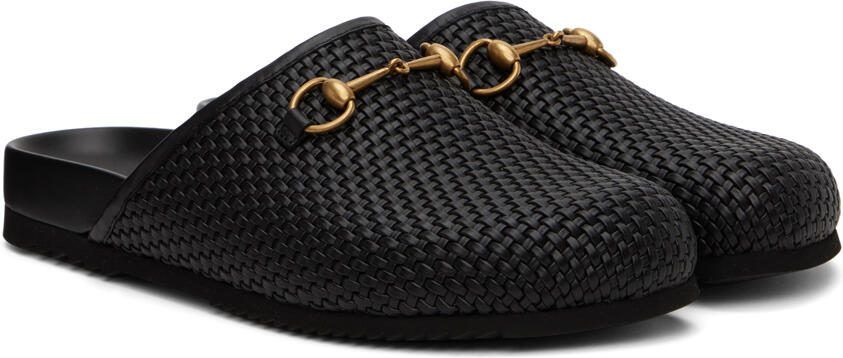 Gucci Black Leather Horsebit Loafers - Picture 2