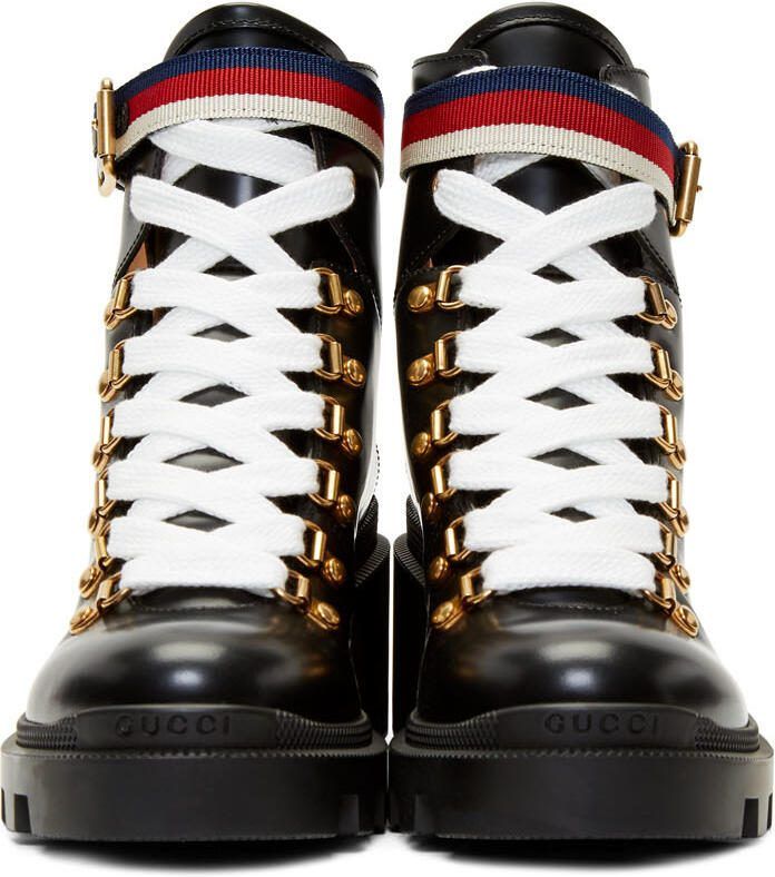 Gucci Black Leather Sylvie Boots - Picture 2