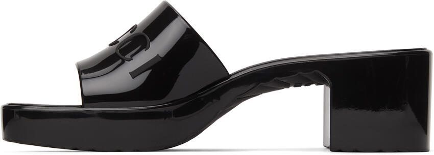 Gucci Black Rubber Slide Sandals - Picture 4