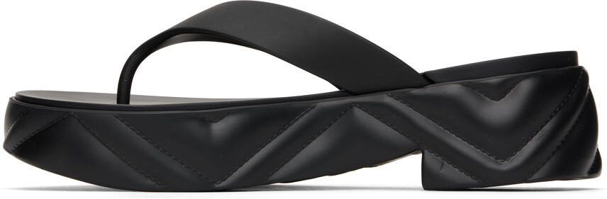 Gucci Black Thong Platform Sandals - Picture 3