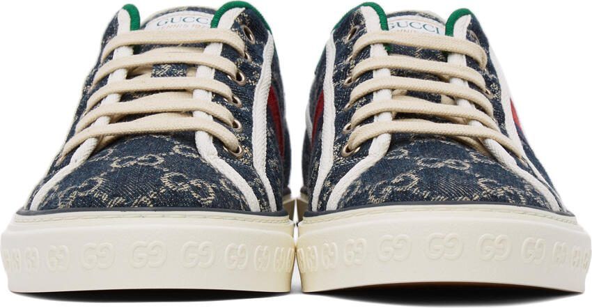 Gucci Blue Denim GG ' Tennis 1977' Sneakers - Picture 3