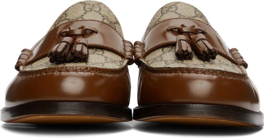 Gucci Brown GG Tassel Loafers - Picture 3