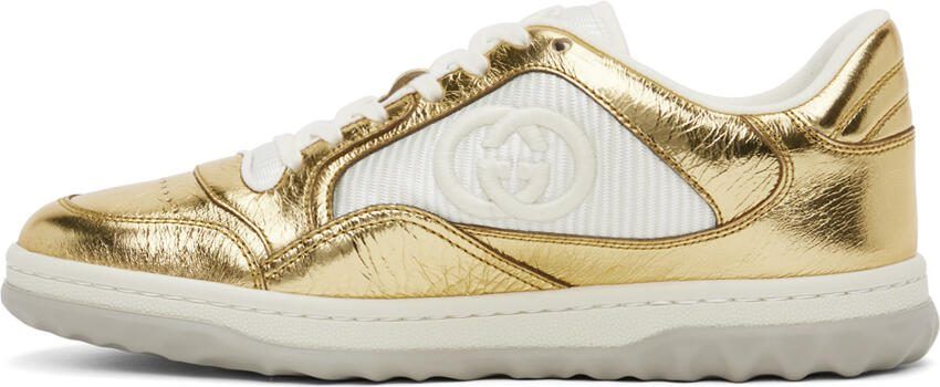 Gucci Gold  White MAC80 Sneakers - Picture 3
