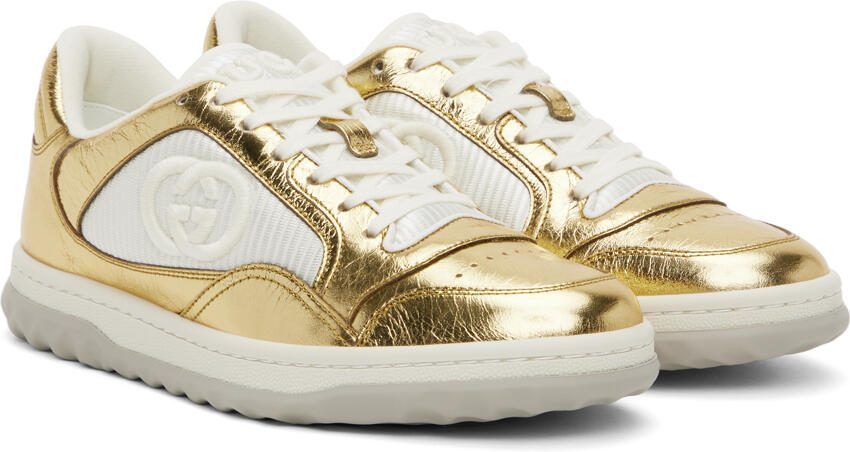 Gucci Gold  White MAC80 Sneakers - Picture 2