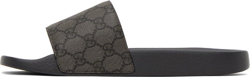 Gucci Gray GG Slides - Picture 4