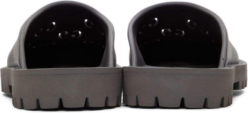 Gucci Gray Rubber GG Loafers - Picture 2