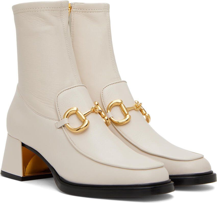 Gucci Off-White Horsebit Boots