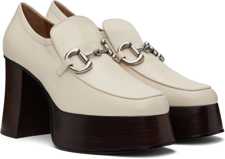 Gucci Off-White Horsebit Platform Loafers - Picture 2