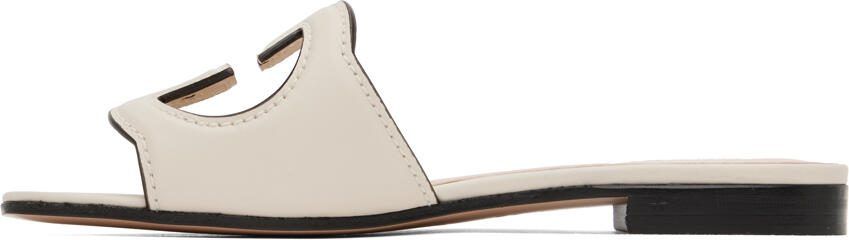Gucci Off-White Interlocking G Flat Sandals - Picture 4