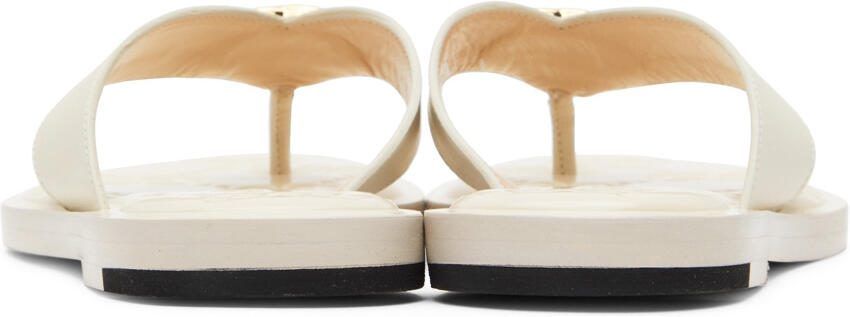 Gucci Off-White Interlocking G Flat Sandals