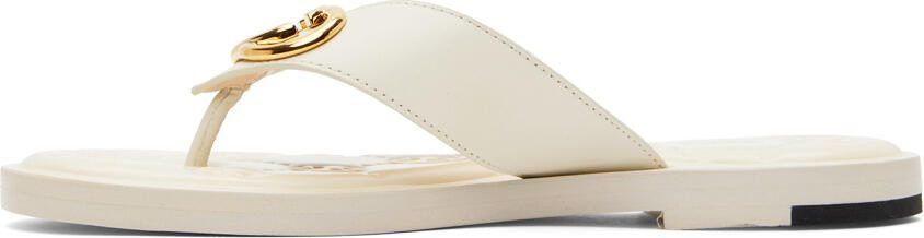 Gucci Off-White Interlocking G Flat Sandals - Picture 4