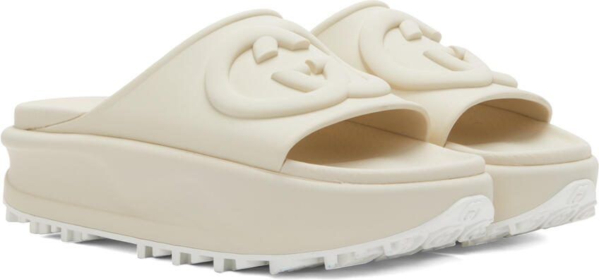 Gucci Off-White Rubber Sandals - Picture 2