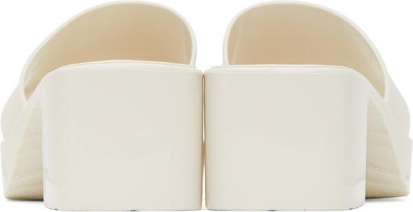 Gucci Off-White Rubber Slide Heeled Sandals - Picture 4
