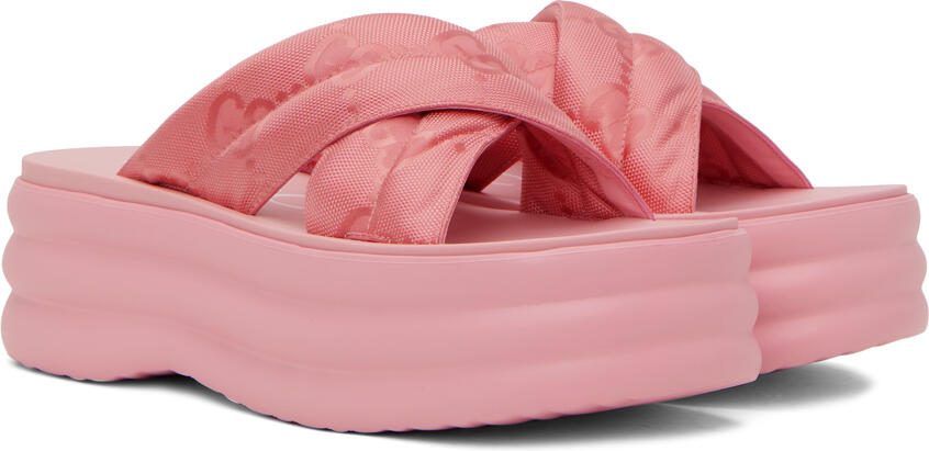 Gucci Pink GG Platform Sandals - Picture 2