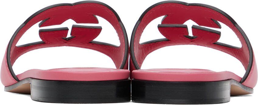 Gucci Pink Interlocking G Cutout Sandals
