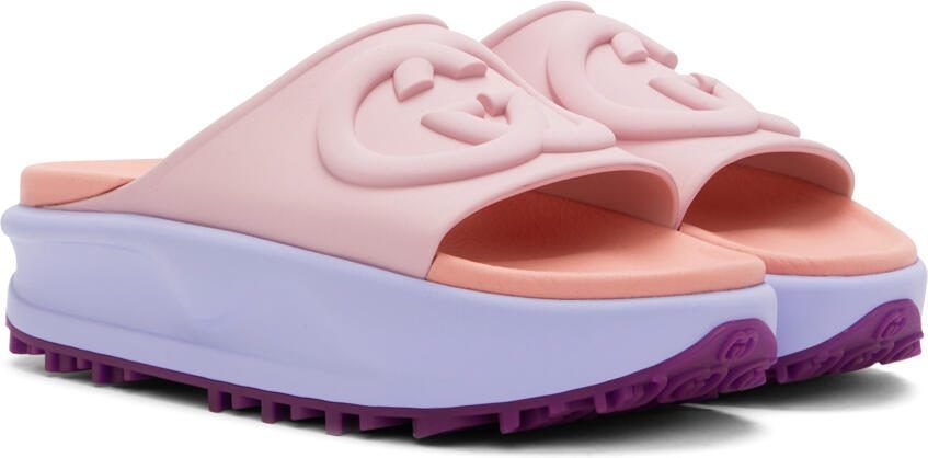 Gucci Purple  Pink Rubber Sandals - Picture 2