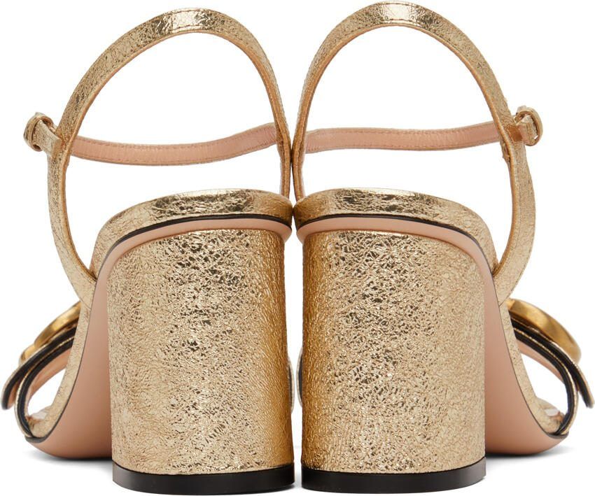 Gucci Silver GG Marmont Heeled Sandals