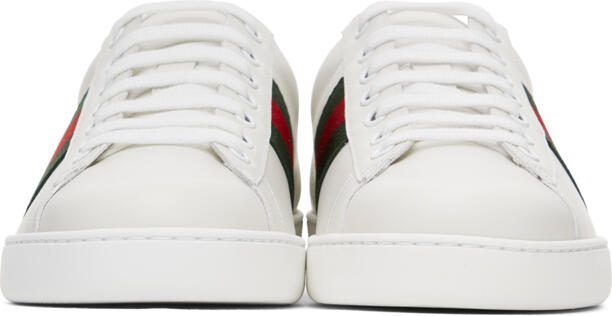 Gucci White  Green Ace Sneakers - Picture 3