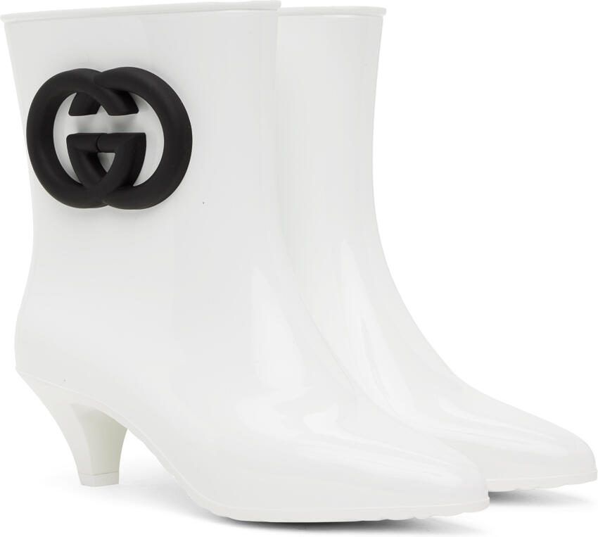 Gucci White Interlocking G Boots