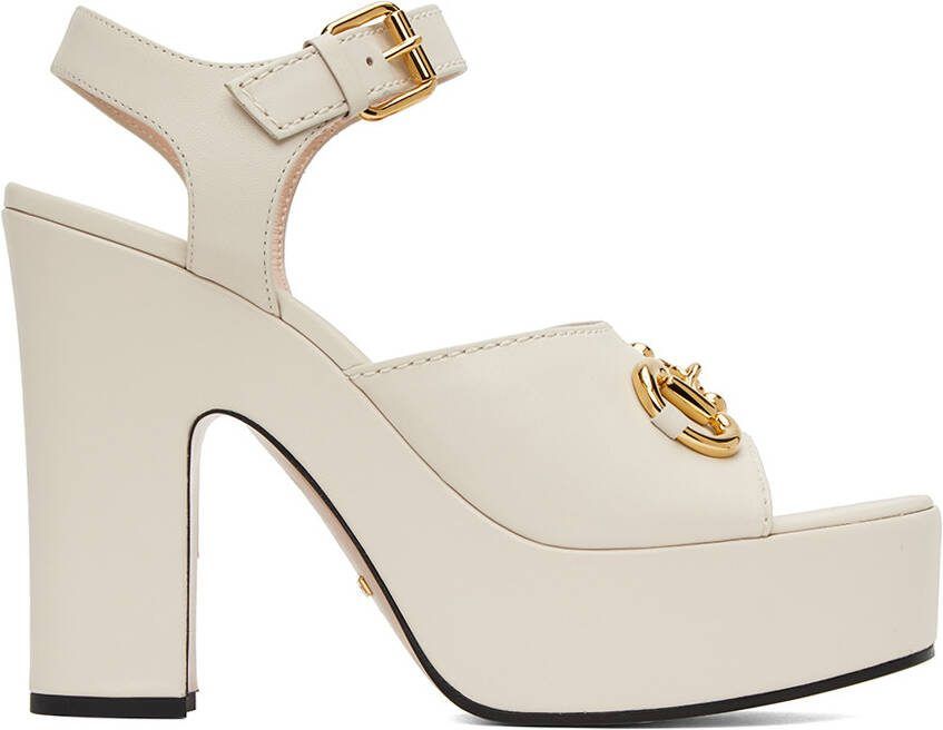Gucci Off-White Horsebit Sandals - Picture 4