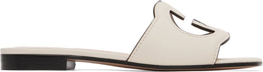 Gucci Off-White Interlocking G Flat Sandals - Picture 5