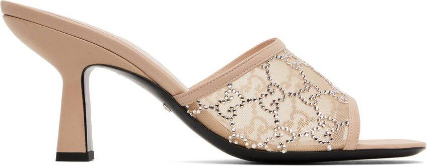 Gucci Pink GG Heeled Sandals - Picture 4