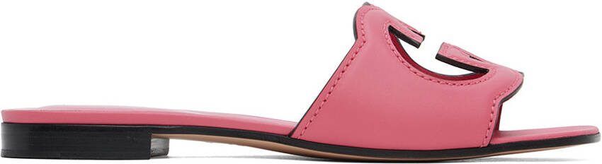 Gucci Pink Interlocking G Cutout Sandals - Picture 5