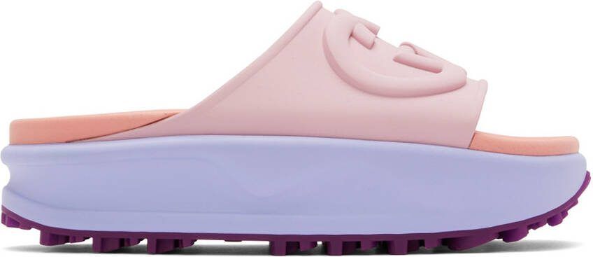 Gucci Purple  Pink Rubber Sandals - Picture 5