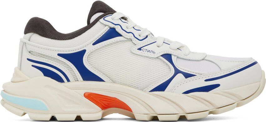 Heron Preston White  Blue Block Stepper Sneakers