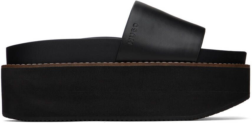 Hugo Black Faux-Leather Platform Sandals - Picture 5