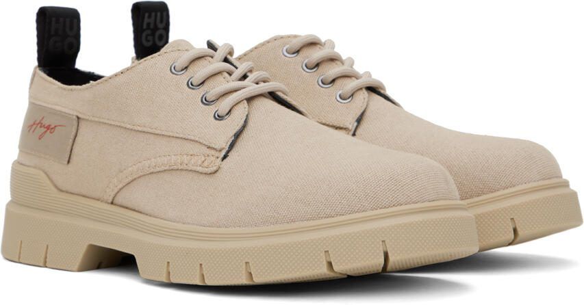 Hugo Beige Printed Derbys - Picture 2