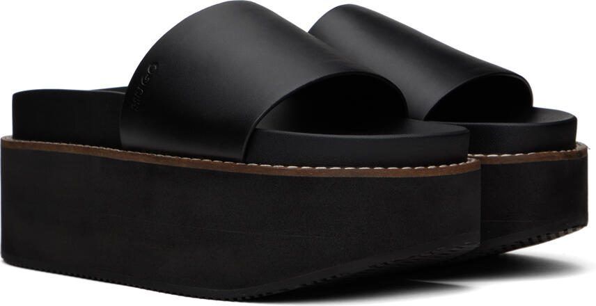 Hugo Black Faux-Leather Platform Sandals - Picture 2