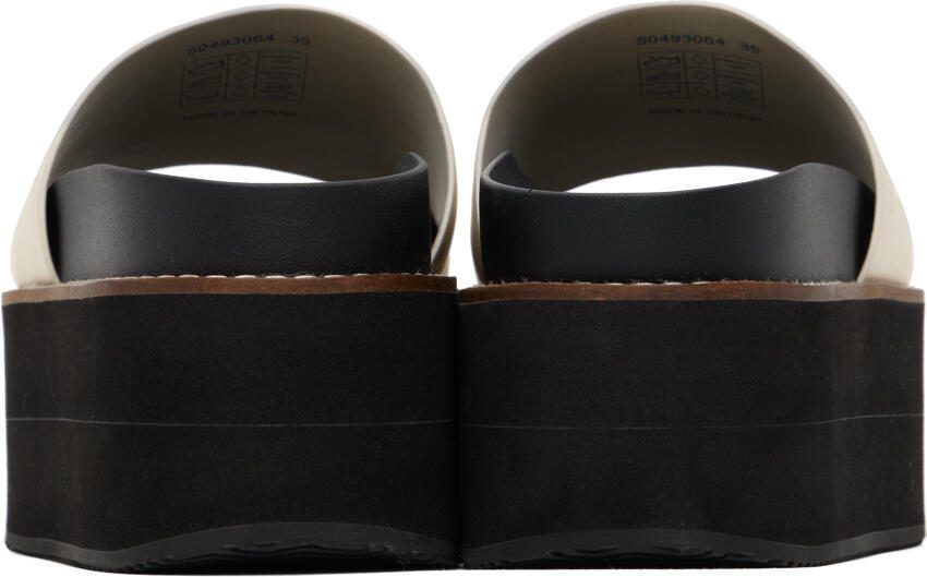 Hugo White Embossed Platform Sandals