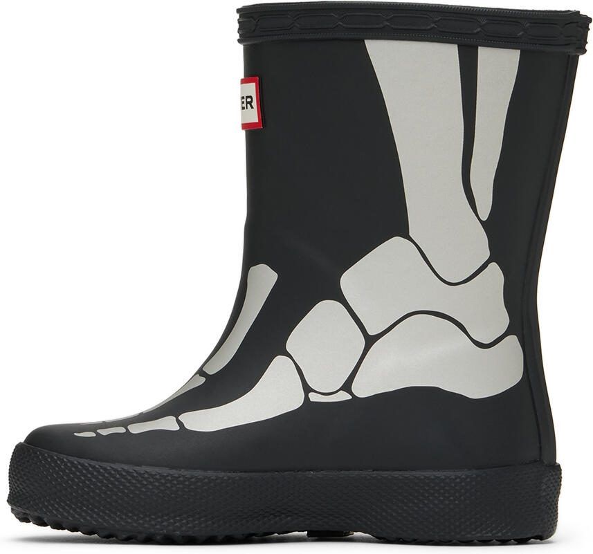Hunter Kids Black Skeleton First Classic Little Kids Rain Boots - Picture 2