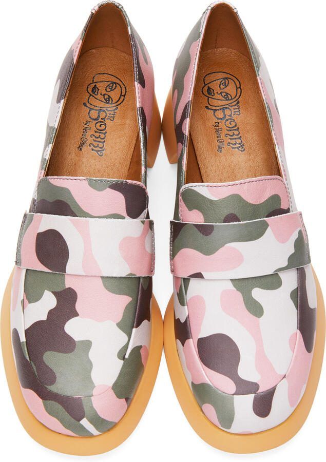 I'm Sorry by Petra Collins Green  Pink Camper Edition Camo Loafers