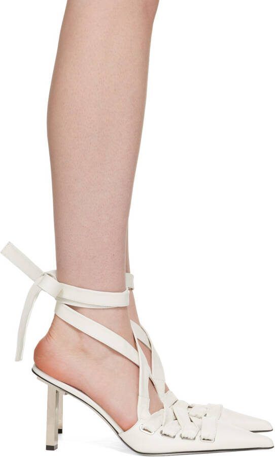Ioannes White Rococo Tie Heels - Picture 5