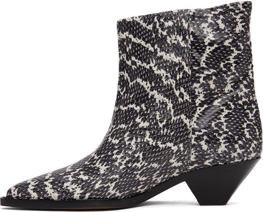 Isabel Marant Black  White Snake Imori Boots - Picture 3
