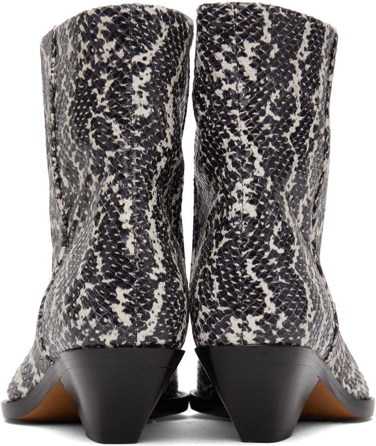 Isabel Marant Black  White Snake Imori Boots - Picture 2